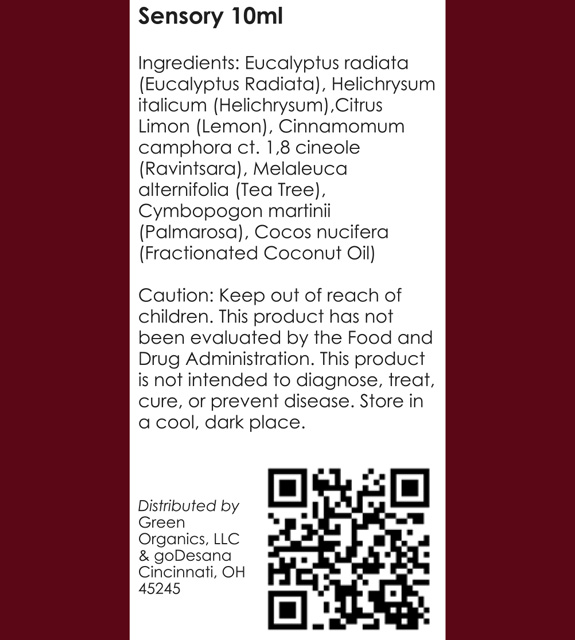 Sensory Back Label