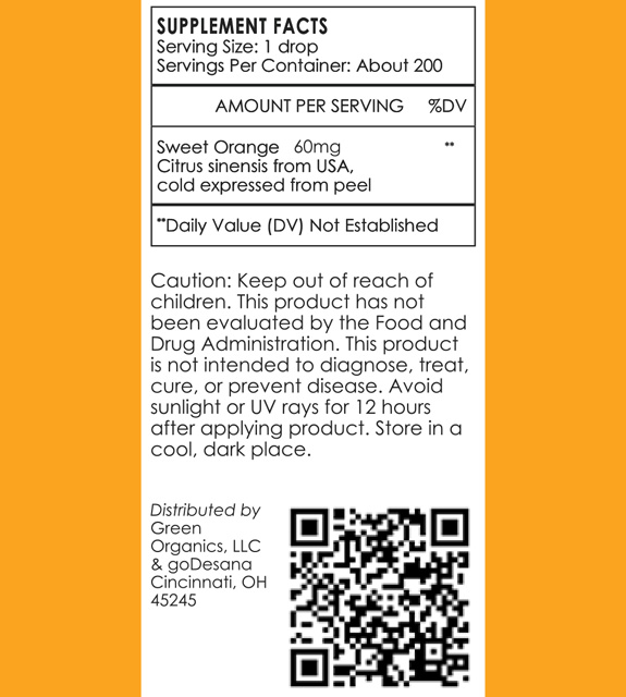 Sweet Orange Back Label