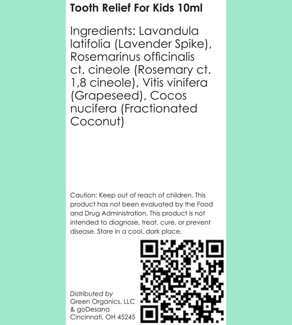 Tooth Relief For Kids Back Label