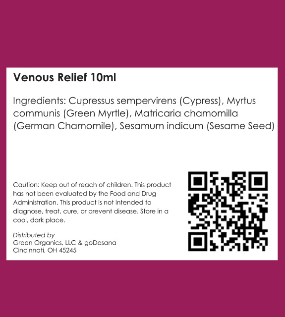 Venous Relief Back Label